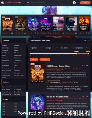 Адаптивный игровой шаблон TORRENT-GAMER ДЛЯ DLE